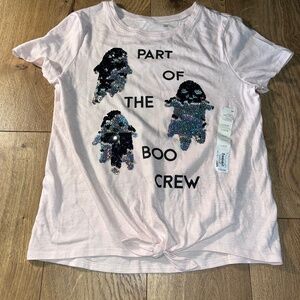 Girls Halloween shirt pink NWT size 10/12